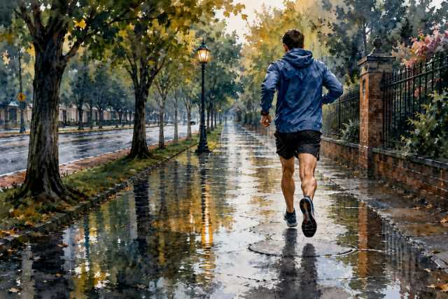 watercolor-rainy-urban-sidewalk-runner-wet-pavement
