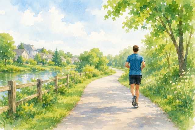 watercolor-residential-riverside-running-path
