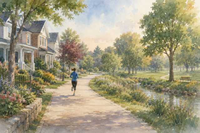 watercolor-suburban-riverside-running-path