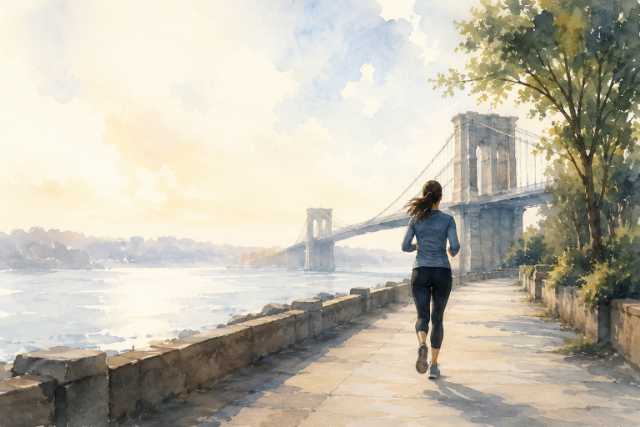 watercolor-suspension-bridge-waterfront-runner