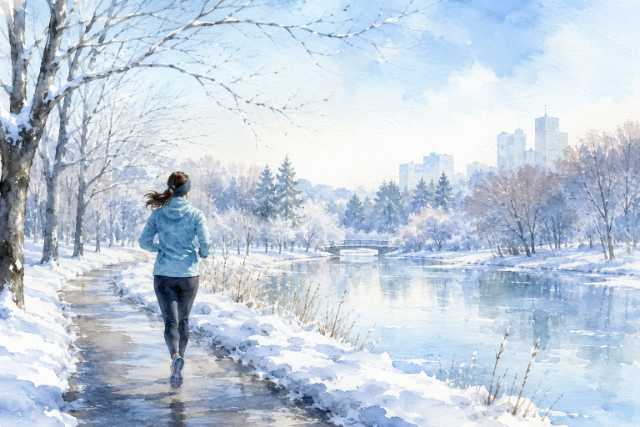 watercolor-winter-riverside-female-runner
